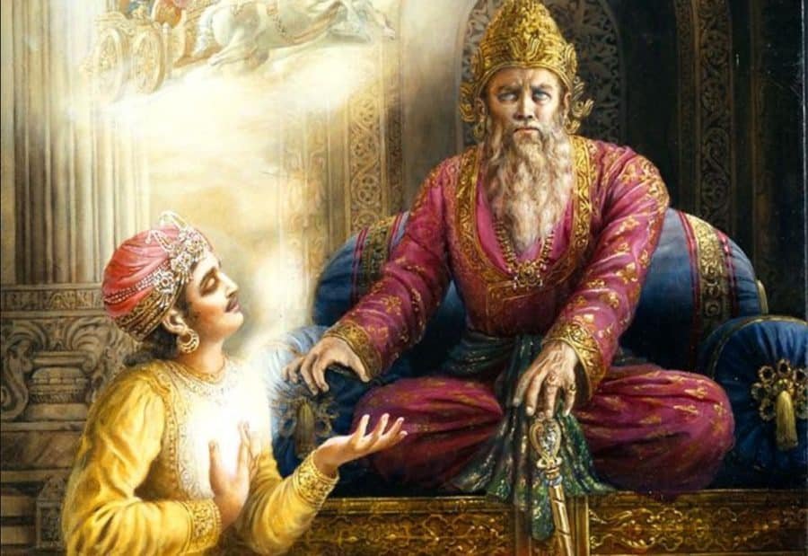 Dhritrastra and Sanjay 
Bhagavad Gita: Chapter 1, Verse 2