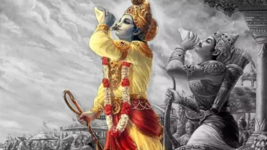 Shankh naad in Mahabharat by Krishna