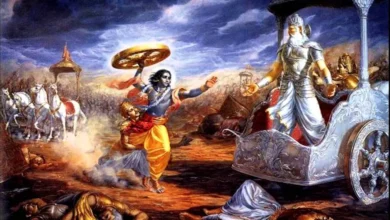 Lord Sri Krishna And Bheeshma In Kurukshetra sanatan