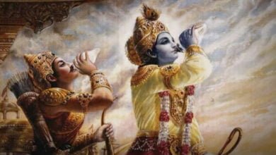 invitation to world literature the bhagavad gita arjuna and krishna blow battle horns sanatan