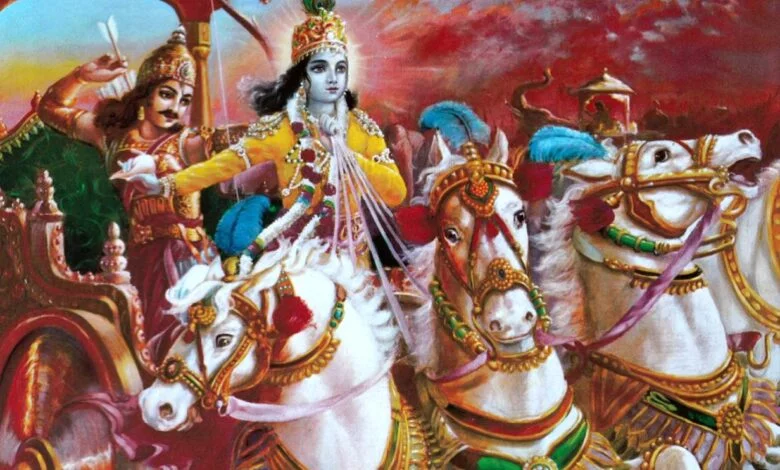 krishna and arjuna large sanatan