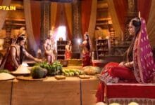 Hanuman devotion story Lord Shiva blesses Hanuman Sankat Mochan story Ram bhakti tale Hanuman sleeping story Divine feast Ayodhya Tulsi leaf miracle Hanuman ji ki kahani Lord Ram and Hanuman story Hindu mythology stories